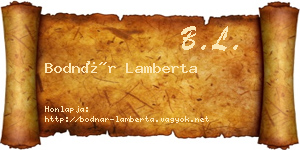 Bodnár Lamberta névjegykártya